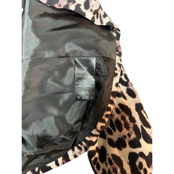Robert Rodriguez Chocolate Purple Leopard Open Front Zip Pockets Size 10 Blazer - Picture 15 of 15